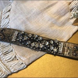 Faux Snakeskin Bling Cuff Bracelet⚜️